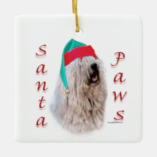 Komondor Santa Tassar Julgransprydnad Keramik