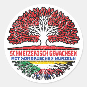 Komoren Komorisch Schweizer Schweiz Baum Wurzel Runt Klistermärke