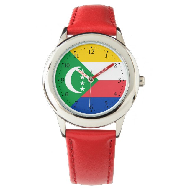 Komorerna Flagga Armbandsur (Framsida)