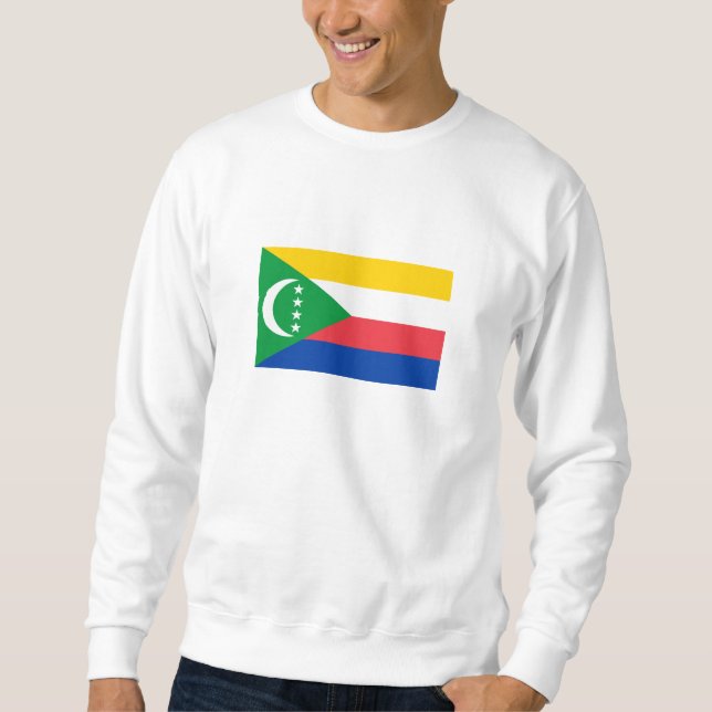 Komorerna Flagga Lång Ärmad Tröja (Framsida)