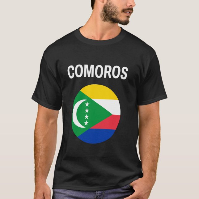 Komorerna Flagga Modern T Shirt (Framsida)