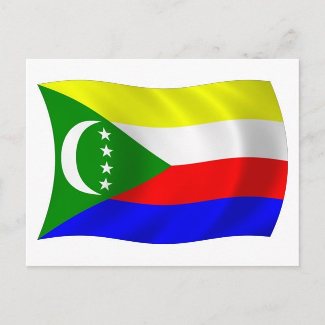 Komorerna Flagga Postkort Vykort (Framsida)