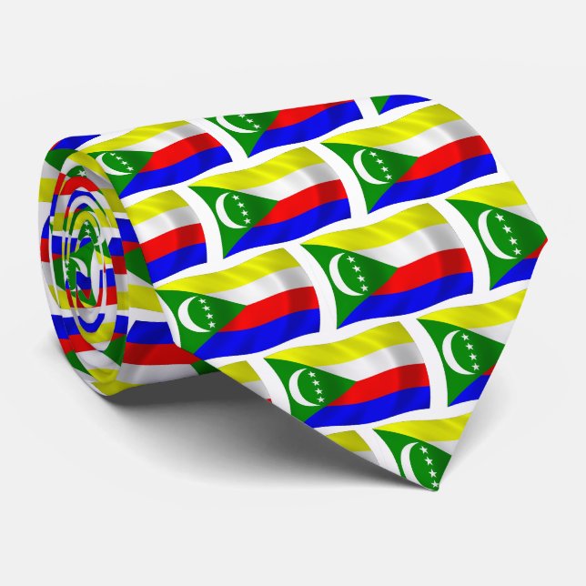 Komorerna Flagga Slipöverstävning Slips (Rullad)
