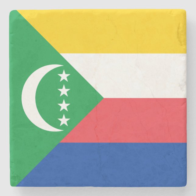 Komorerna Flagga Stenunderlägg (Framsidan)