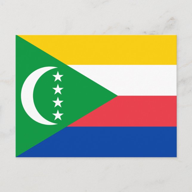 Komorerna Flagga Vykort (Framsida)