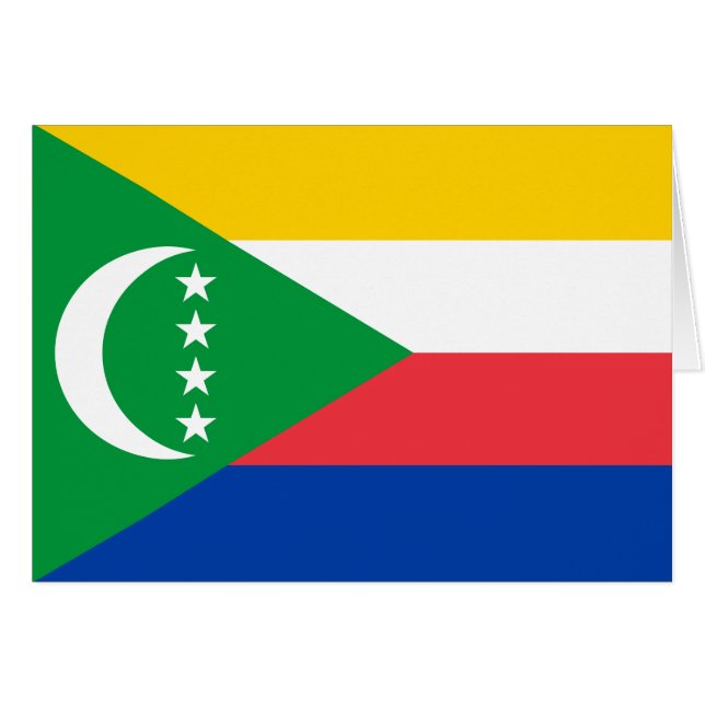 Komorernas flagga hälsningskort (Framsidan Horizontal)