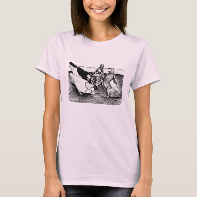 Komorner Tumbler Pigeon-kvartetten T Shirt (Framsida)