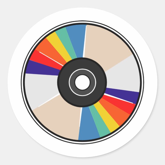 Kompakt disk runt klistermärke (Framsida)