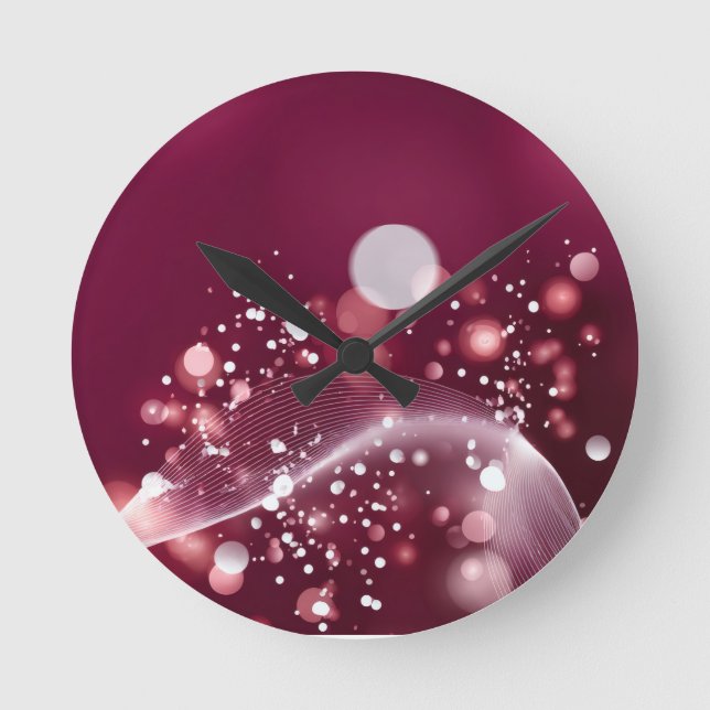 kompakt spegel Elegant Rosa och Vit Design Rund Klocka (Framsida)
