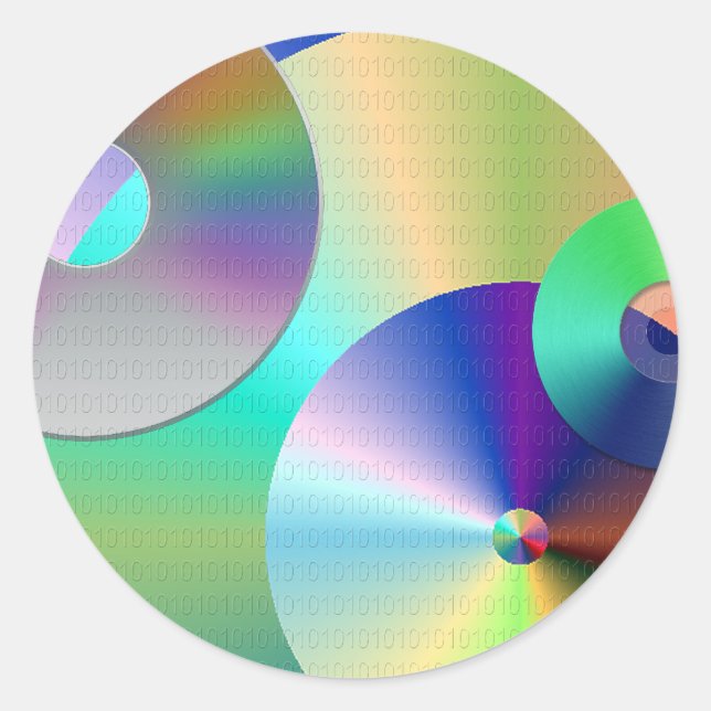 Kompakta diskar runt klistermärke (Framsida)