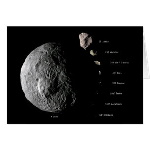 Komparativformatet kartlägger av nio Asteroids Hälsningskort