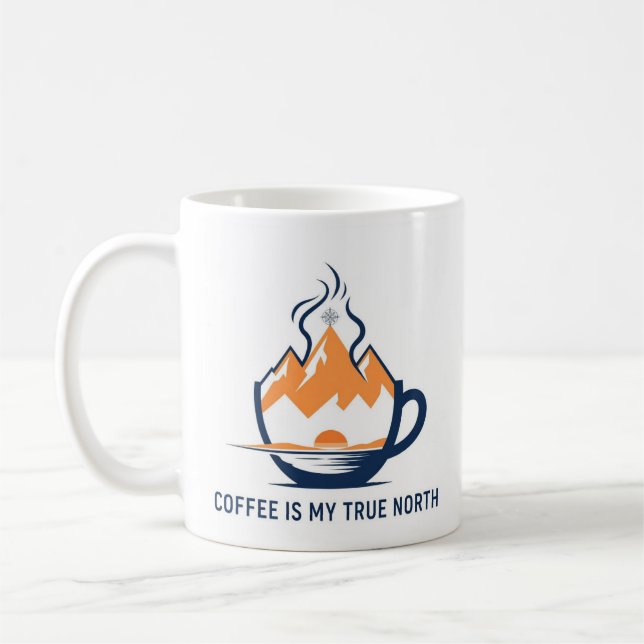 Kompass Kaffe Mugg – Riktiga Norr (Vänster)