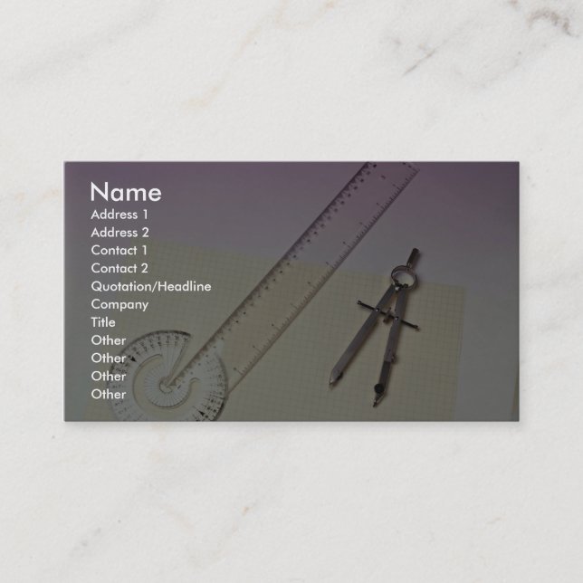 Kompass med linjalen visitkort (Framsida)