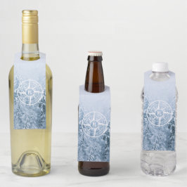 Kompass stjärna emblem monogram vinter gran skog