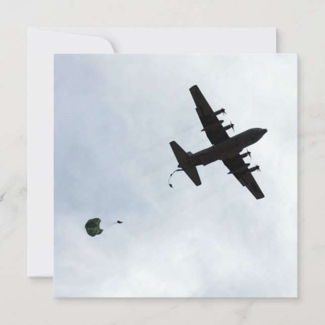 Kompassanrop för Fallskärm-130H Inbjudningar (Framsida)