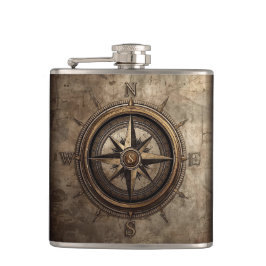 Kompassdesignad flaska fickplunta