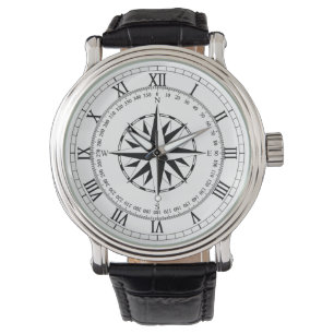 Kompasset steg (B på W) Armbandsur