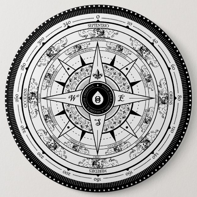 Kompasset steg - knäppas (vit) knapp (Framsida)