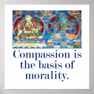 Kompassion är grunden för moral - Kompassion Q Poster