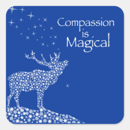 Kompassion är magisk fyrkantigt klistermärke