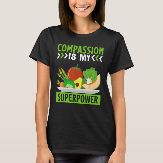 Kompassion är min supermakt i Vegan T Shirt (Framsida)