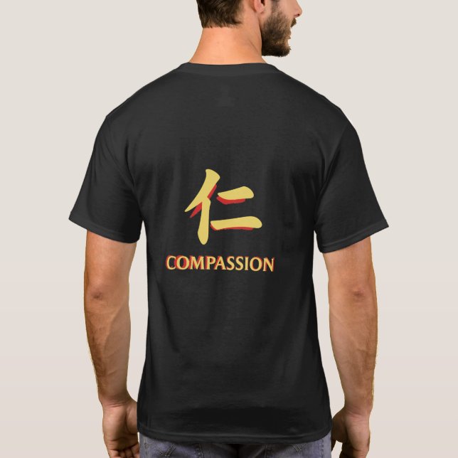 Kompassion - den starka hand som läker (仁, Jin) T Shirt (Baksida)