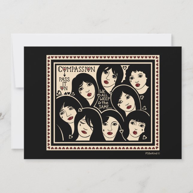 Kompassion för det på_7" x5"-platta kort (Framsida)