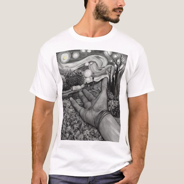 Kompassion: Van Gogh Hand från Help T-Shirt (Framsida)