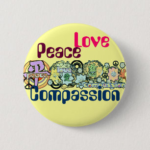 Kompassionsknapp för Peace Kärlek Knapp