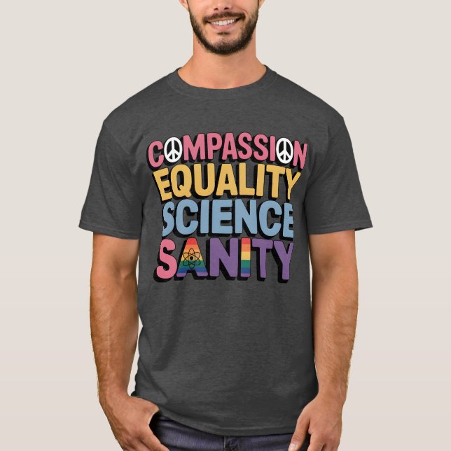 KOMPASSIV LIKVALITET VETENSKAP SANITET T SHIRT (Framsida)