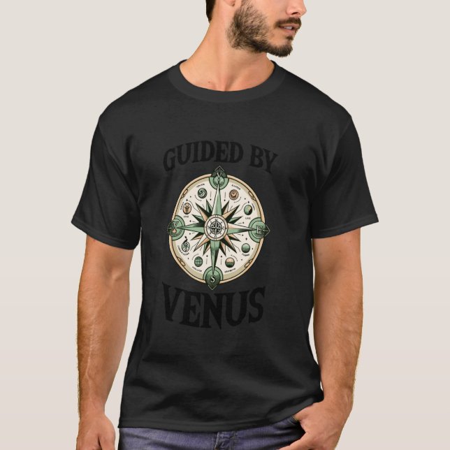 Kompassros Camping Segling Vandring Guide Frilufts T Shirt (Framsida)