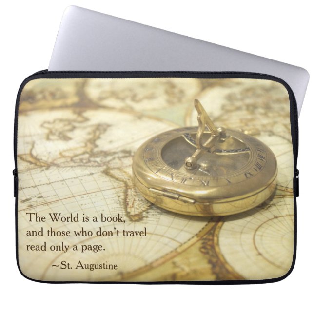 Kompassvärlden reser kartan laptop sleeve (Framsidan)