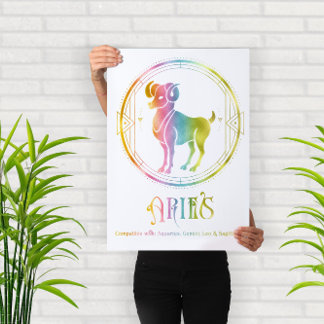 Kompatibilitetsdesign för Zodiac Aries Poster
