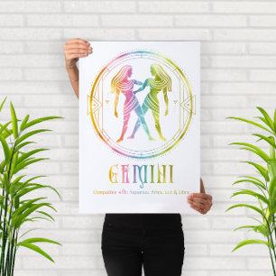 Kompatibilitetsdesign för Zodiac Gemini Poster