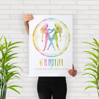 Kompatibilitetsdesign för Zodiac Gemini Poster