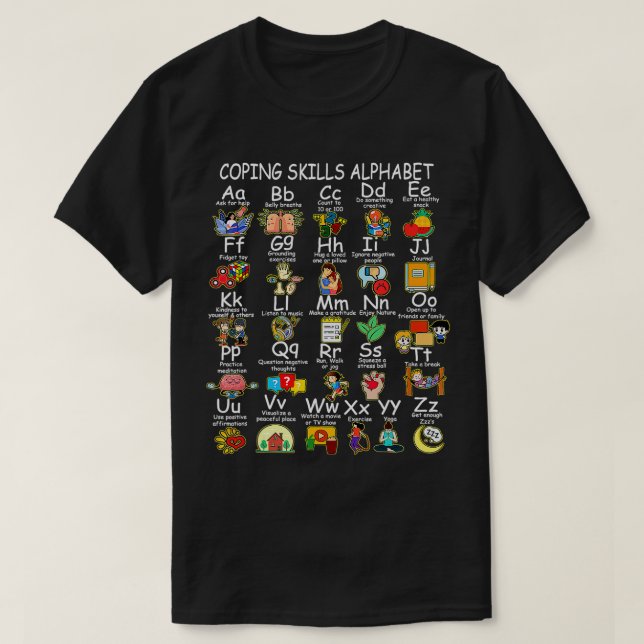 Kompetens Alphabet Counselor Mental Health Awa T Shirt (Design framsida)