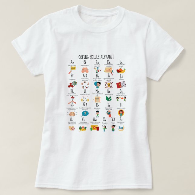 Kompetens Alphabet Counselor Mental Health Awa T Shirt (Design framsida)