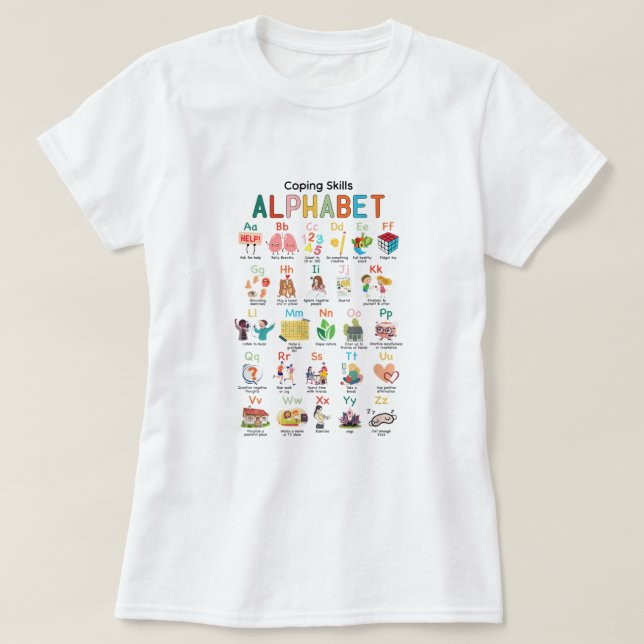 Kompetens Alphabet Mental Health Matters Teach T Shirt (Design framsida)