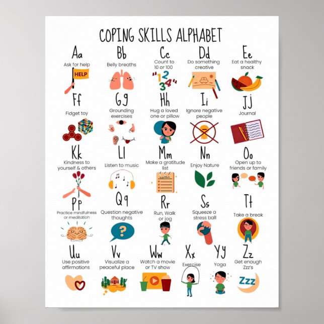Kompetens Alphabet School Counselor Mental Health  Poster (Framsidan)