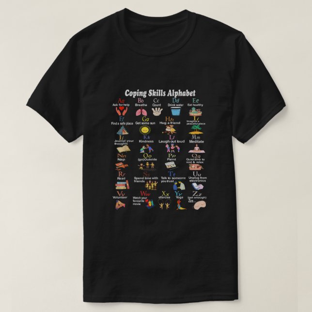 Kompetens Alphabet Women Kids Mental Health Aw T Shirt (Design framsida)