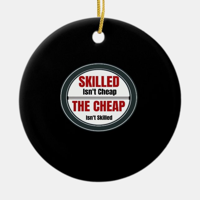 Kompetent är inte Billigt Oversiderad Julgransprydnad Keramik (Framsidan)