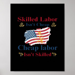 Kompetent arbetskraft är inte Billigt American Fla Poster