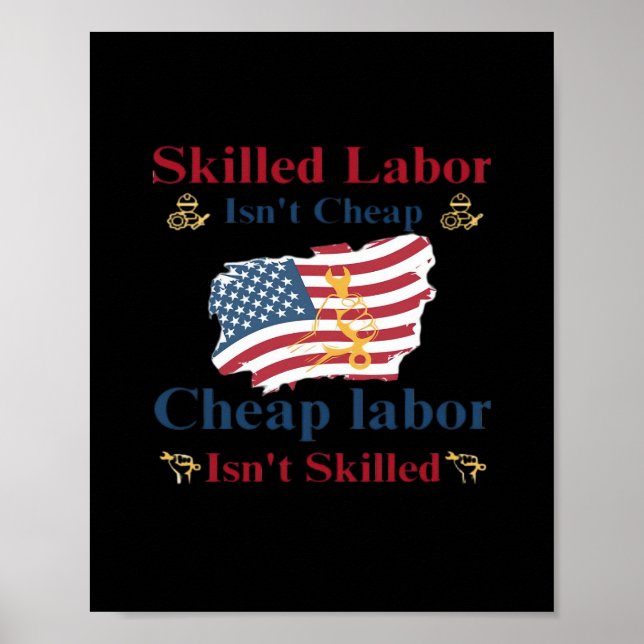 Kompetent arbetskraft är inte Billigt American Fla Poster (Framsidan)