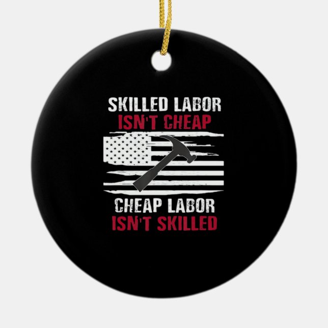 Kompetent arbetskraft är inte Billigt Amerikansk F Julgransprydnad Keramik (Framsidan)