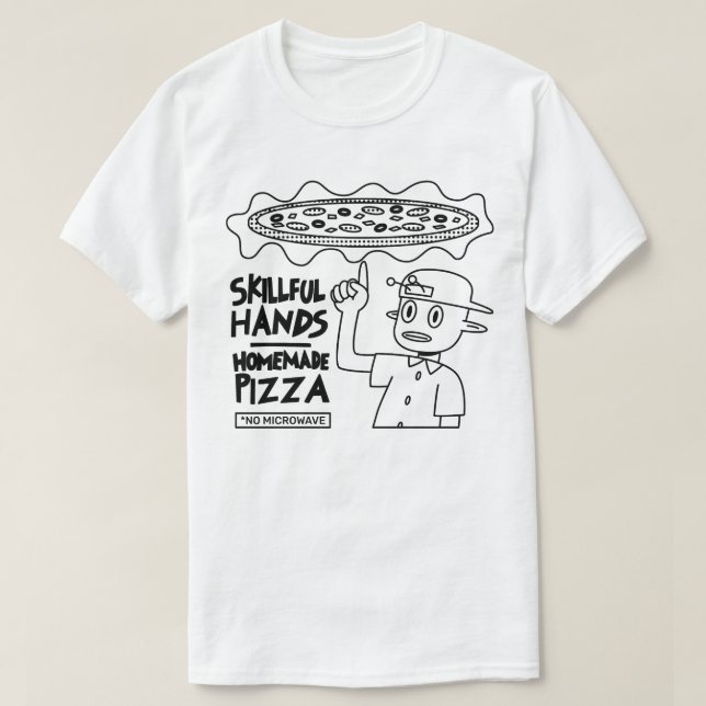 Kompetent Händer Homemade Pizza T Shirt (Design framsida)