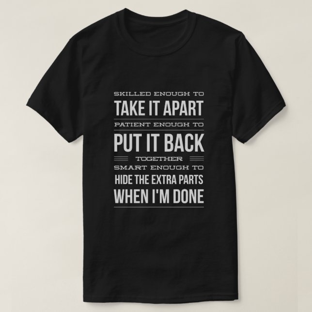 Kompetent mekanisk t-shirt (Design framsida)