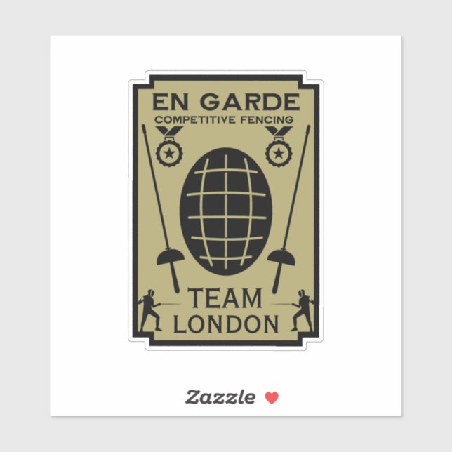 Kompetitiv svärdfäktning klistermärken (Ark)