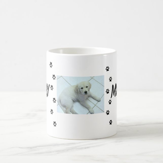 Kompis foto namn smeknamn design med fotavtryck kaffemugg (Center)
