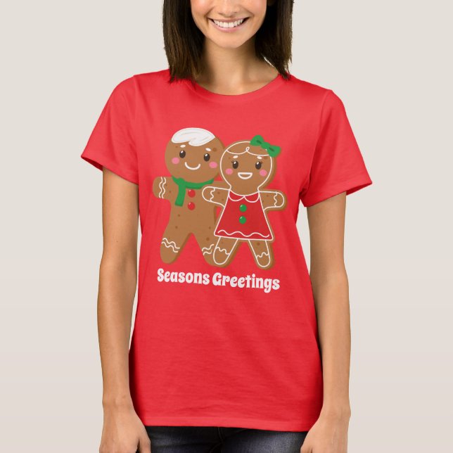 Kompis julgingerbröd tillför text t shirt (Framsida)