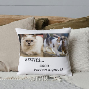 Kompis med husdjur Katt Bild namn Bästa vänner BFF Kudde